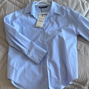 Zara Sky Blue Collared Shirt